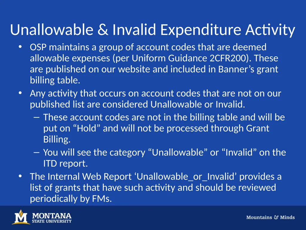 GRANT BILLING Background Grant Billing is a tool - slide 14 of 18