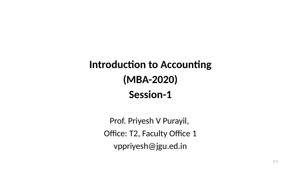 1-1 Introduction to Accounting (MBA-2020) - slide 1 of 35