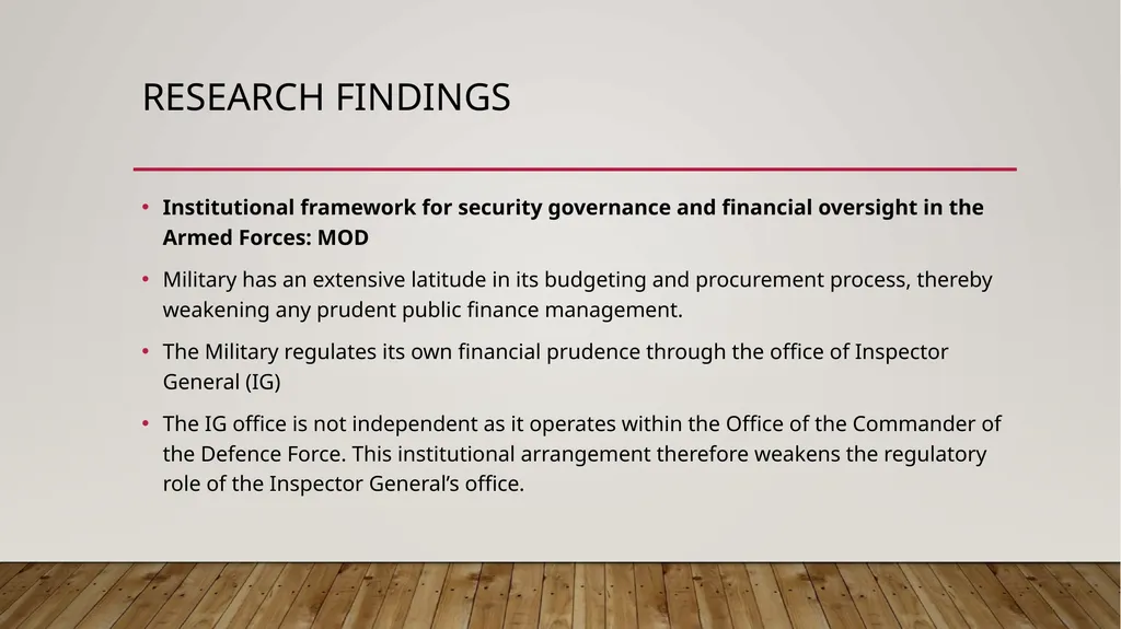 Executive Supremacy and the Armed Forces: A Case - slide 5 of 11