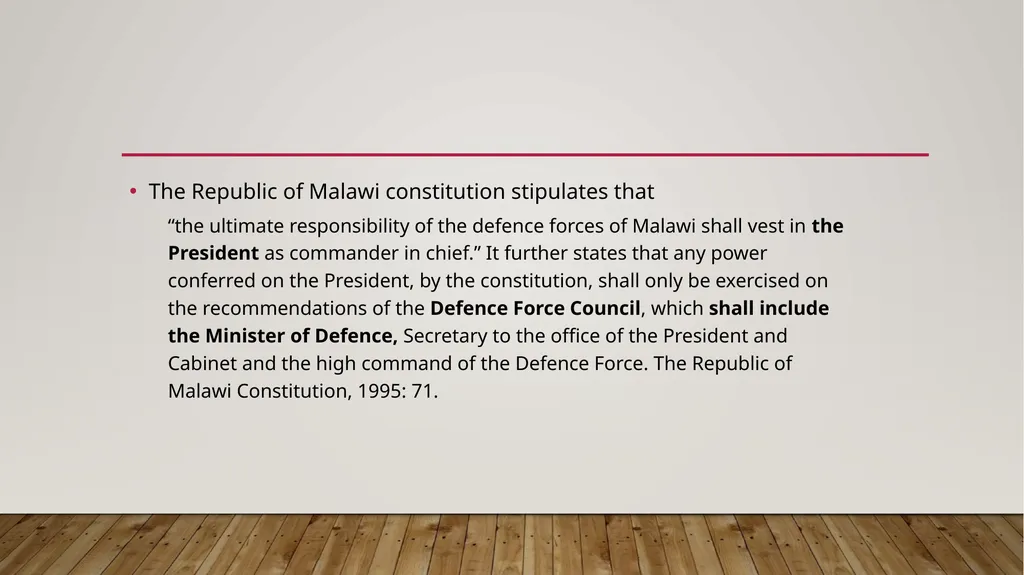 Executive Supremacy and the Armed Forces: A Case - slide 8 of 11