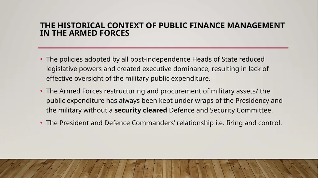 Executive Supremacy and the Armed Forces: A Case - slide 10 of 11