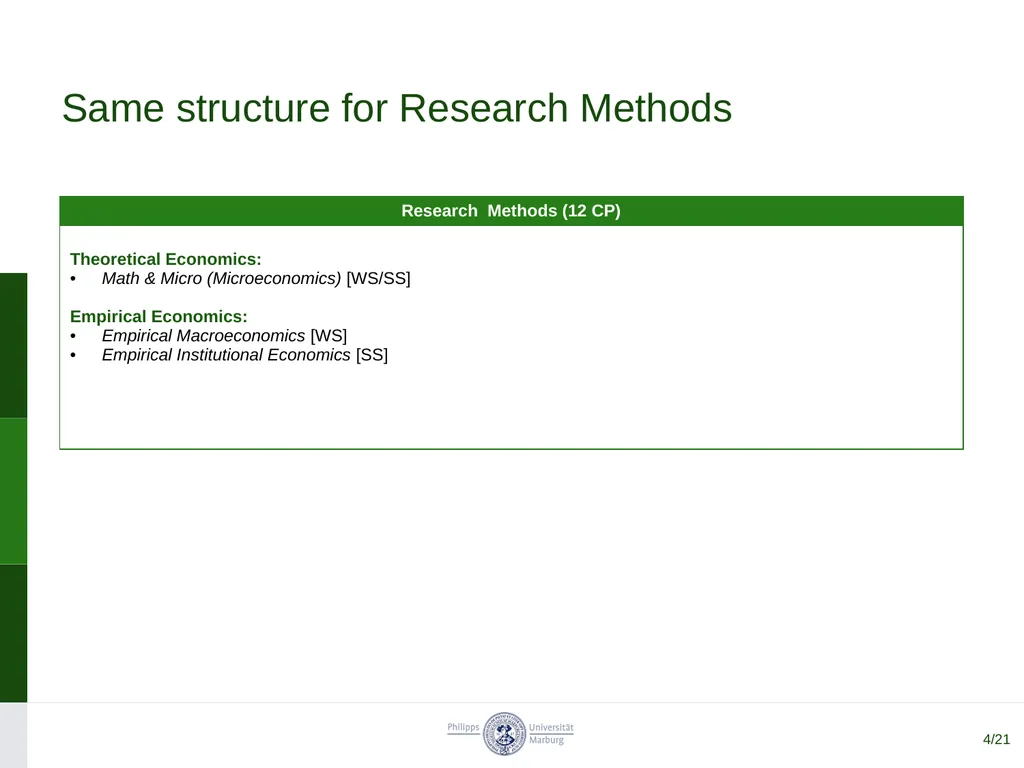 MSc Economics and Institutions New program - slide 4 of 9