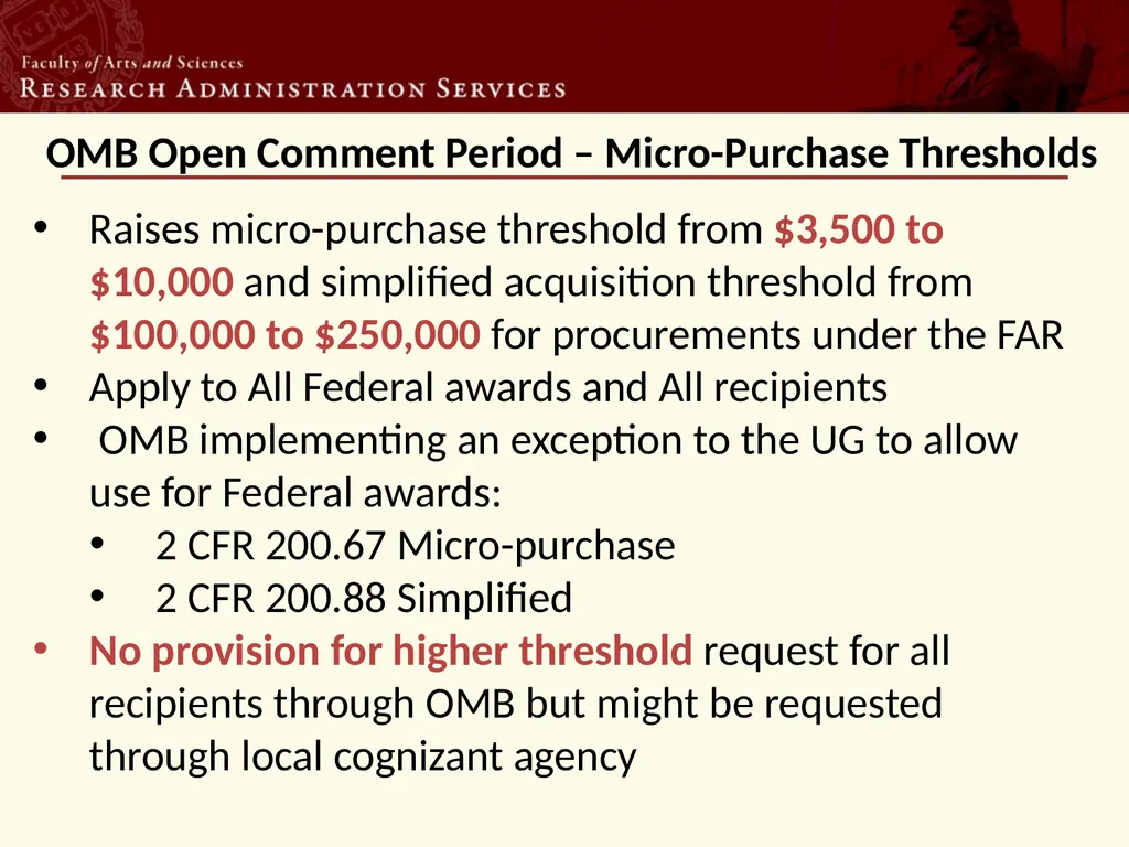 OMB Open Comment Period Why Now: 5 Year Lookback - slide 2 of 7