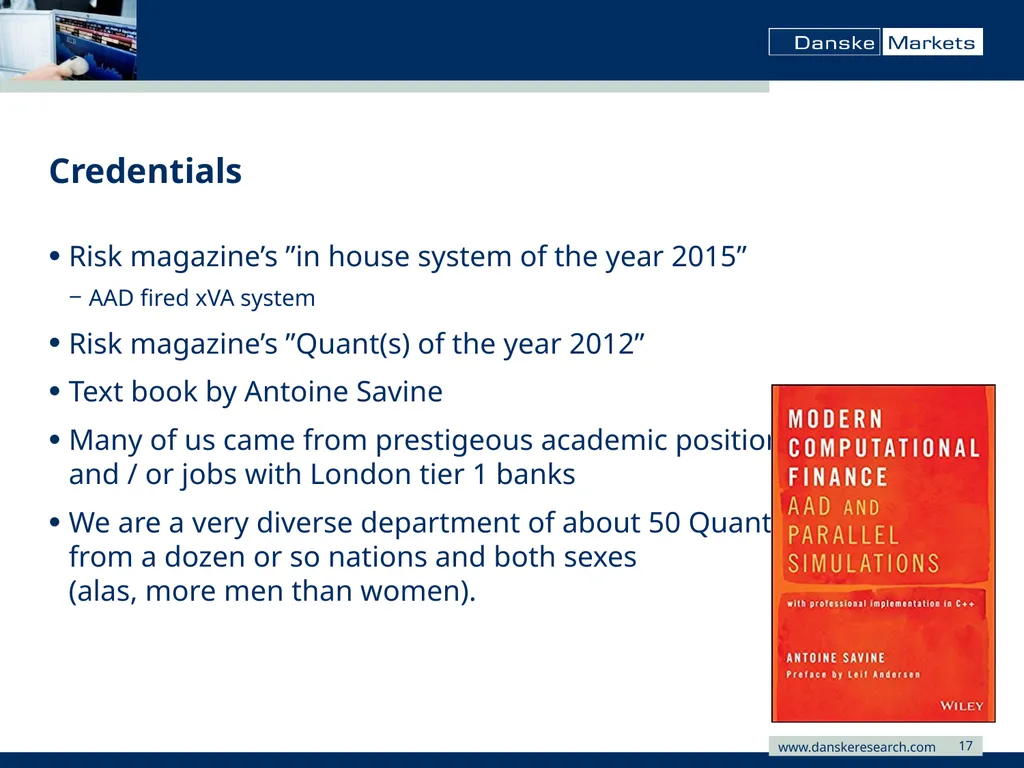 Secondment with Danske Bank Stefan Kretzer Outline - slide 17 of 21