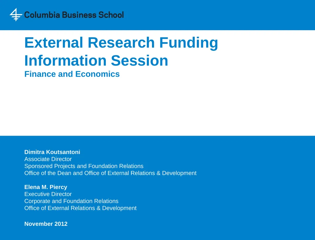 External Research Funding Information Session