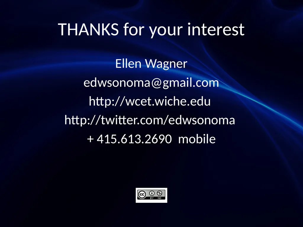 Big Data Meets Learning Analytics Ellen Wagner - slide 27 of 27