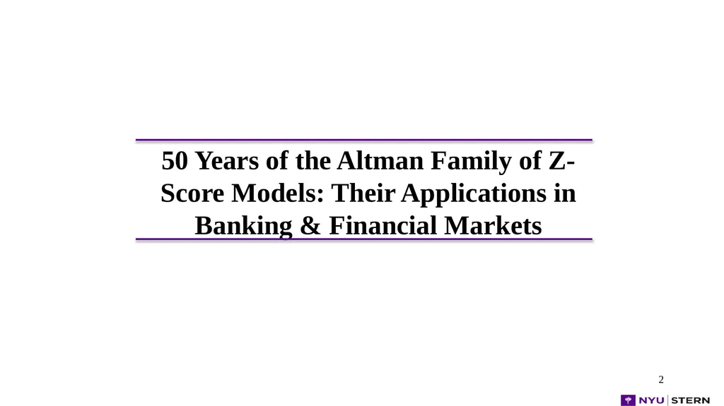1 1 1 1 Dr. Edward Altman NYU Stern School - slide 2 of 45