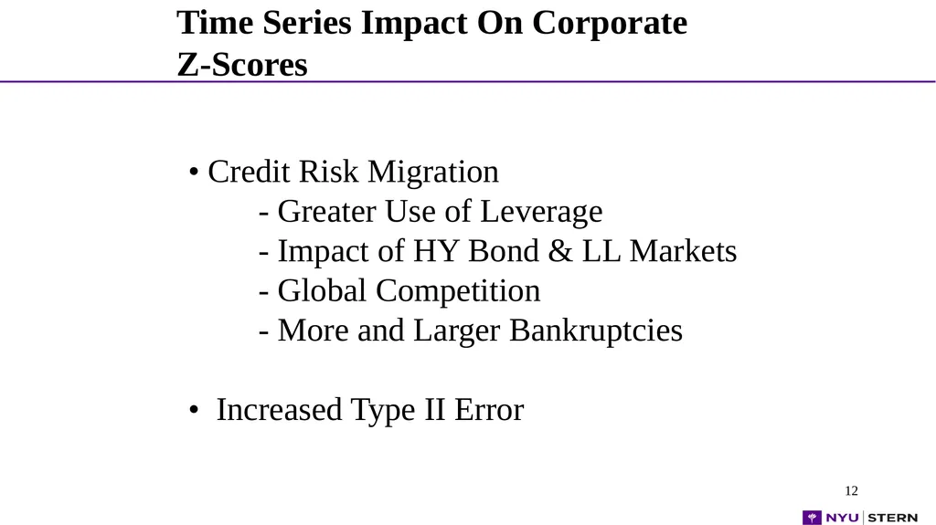 1 1 1 1 Dr. Edward Altman NYU Stern School - slide 12 of 45