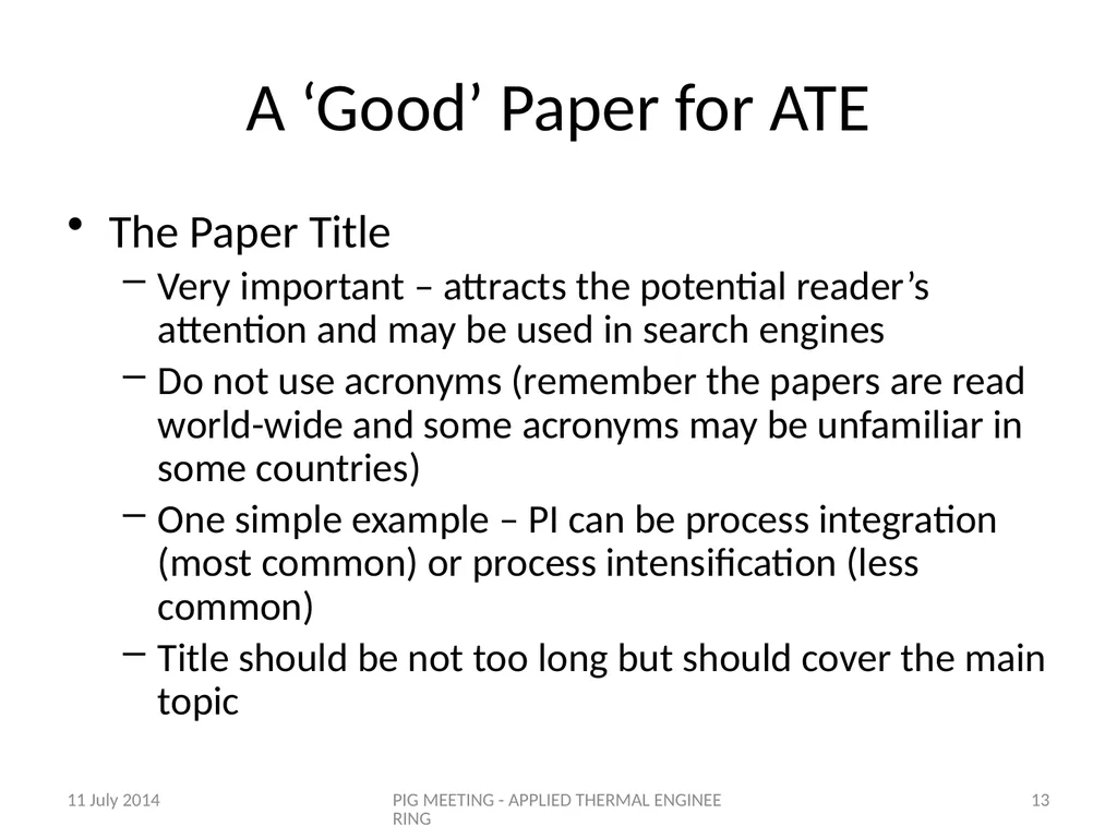 A Good Paper for Applied Thermal Engineering Prof. - slide 13 of 29