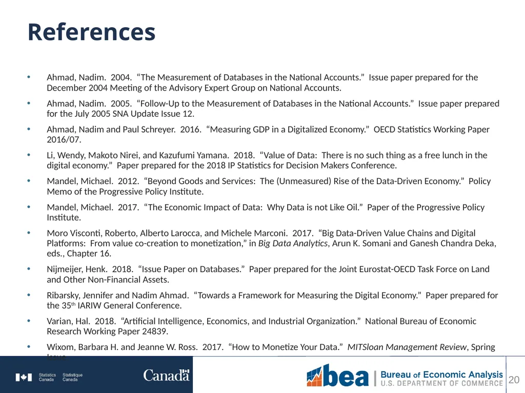 Towards a measurement framework for data 1 Erich - slide 20 of 20