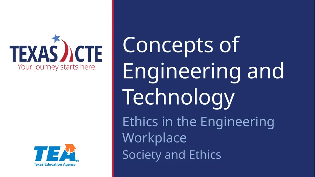 Concepts of Engineering and Technology Ethics in - slide 1 of 33