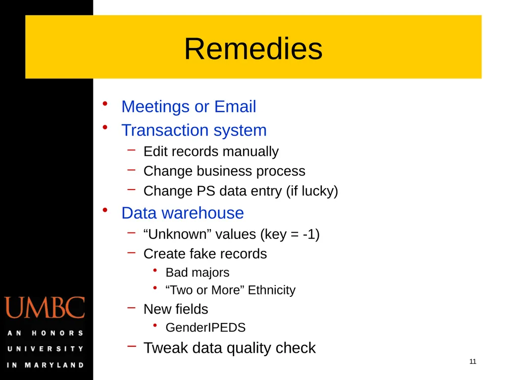 Reporting Data Kwality Issues Mike Glasser Office - slide 11 of 40