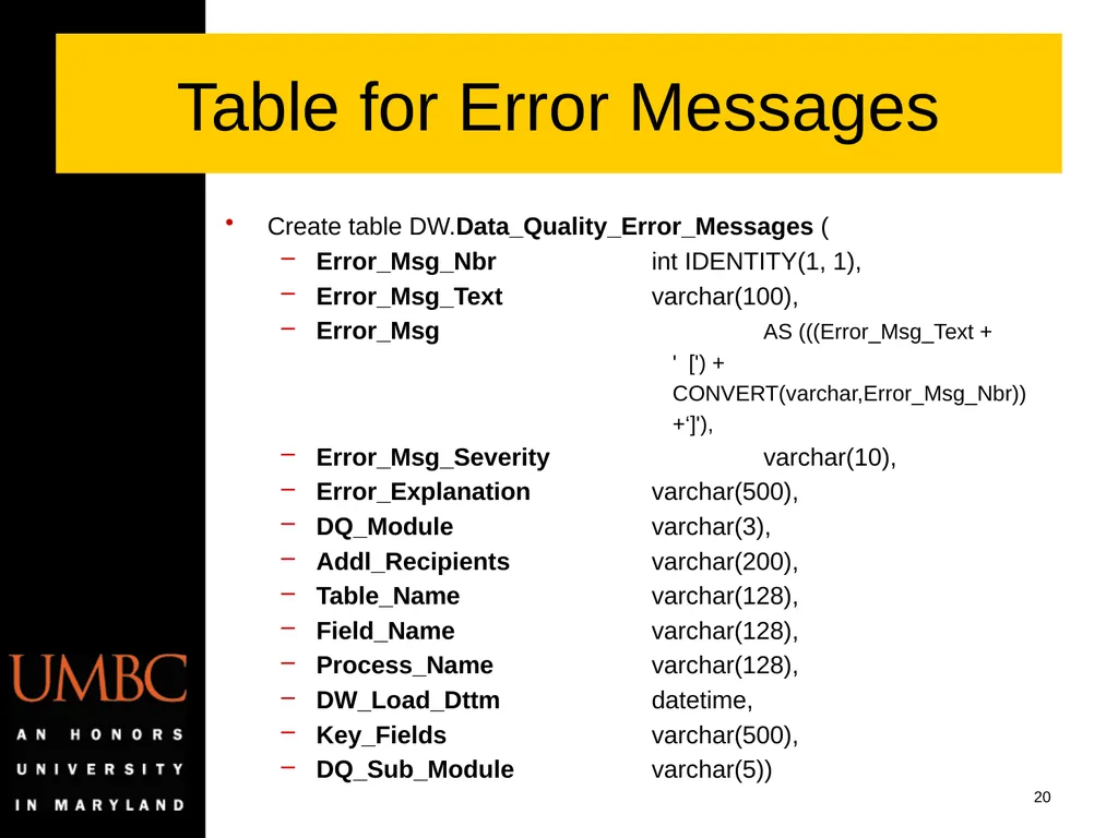 Reporting Data Kwality Issues Mike Glasser Office - slide 20 of 40