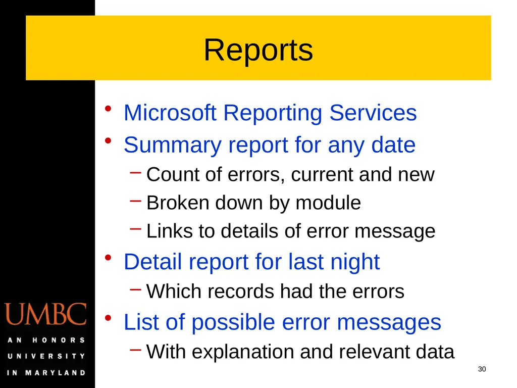 Reporting Data Kwality Issues Mike Glasser Office - slide 30 of 40