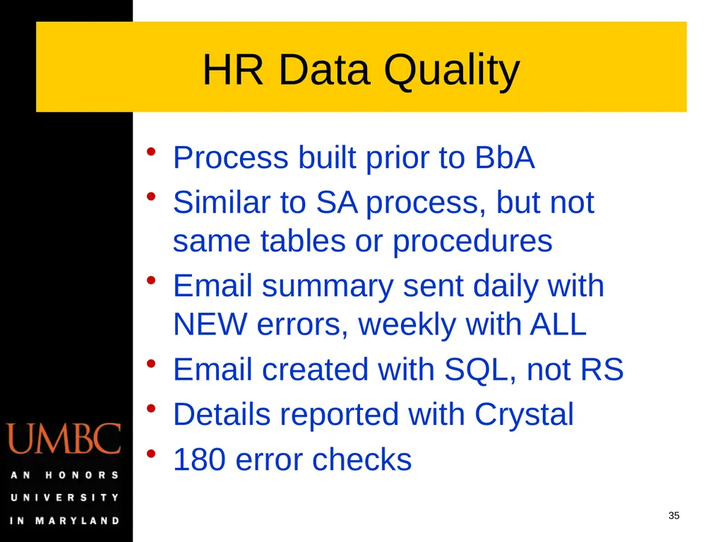 Reporting Data Kwality Issues Mike Glasser Office - slide 35 of 40