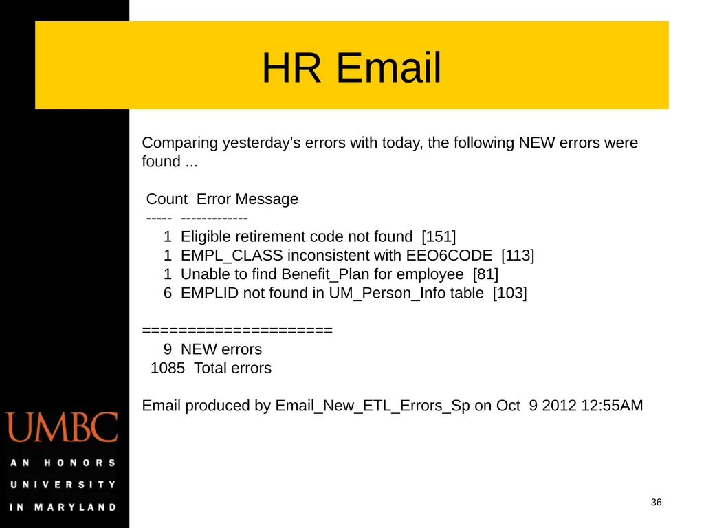 Reporting Data Kwality Issues Mike Glasser Office - slide 36 of 40