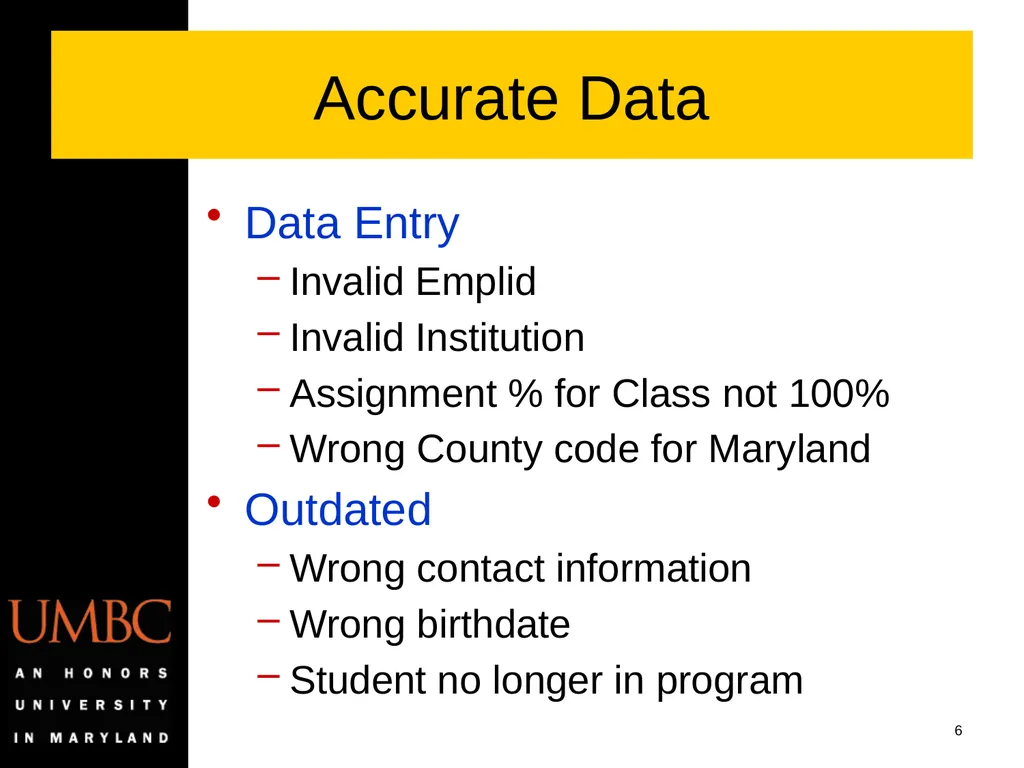 Reporting Data Kwality Issues Mike Glasser Office - slide 6 of 40