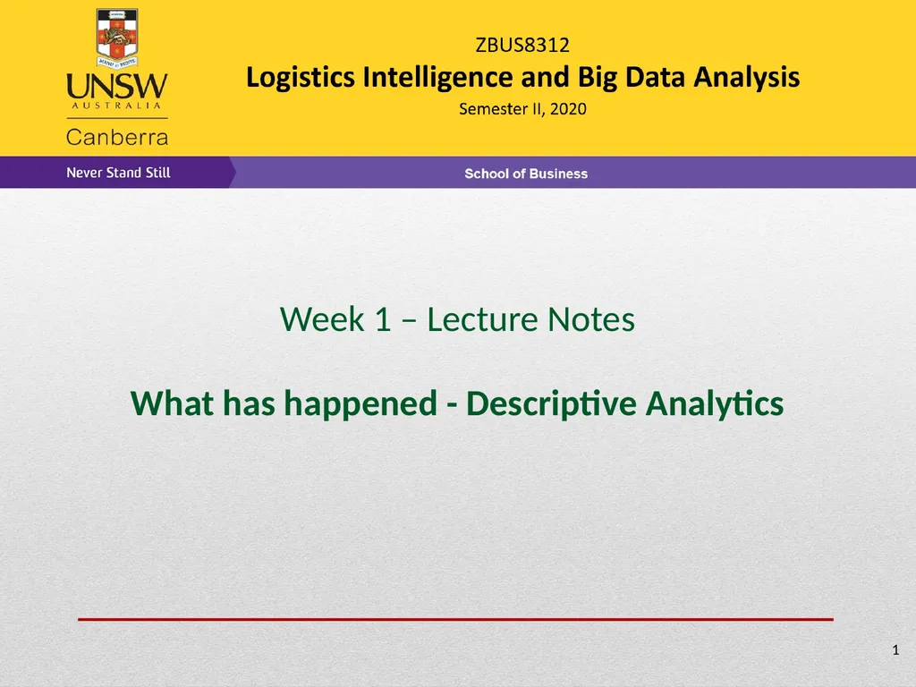 1 Week 1 – Lecture Notes What has happened - - slide 1 of 43
