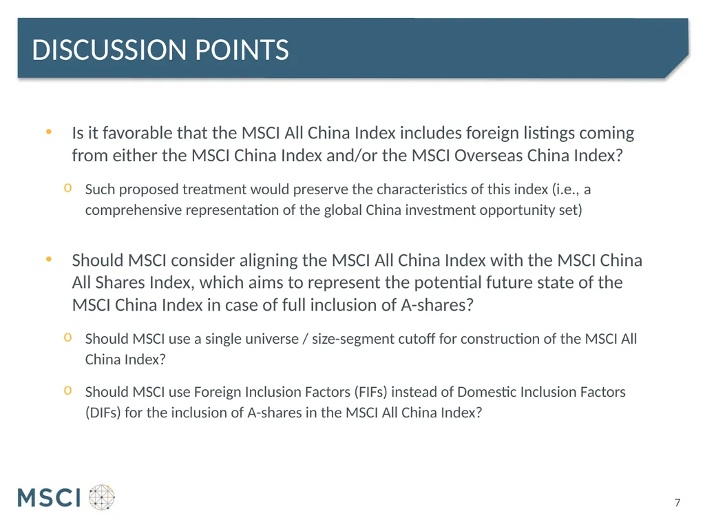 Msci all china index Proposed treatment of foreign - slide 7 of 12