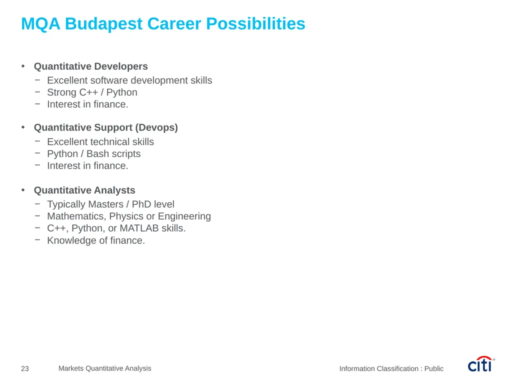 Péter Szőke, Quantitative Analyst – Assistant Vice - slide 23 of 25
