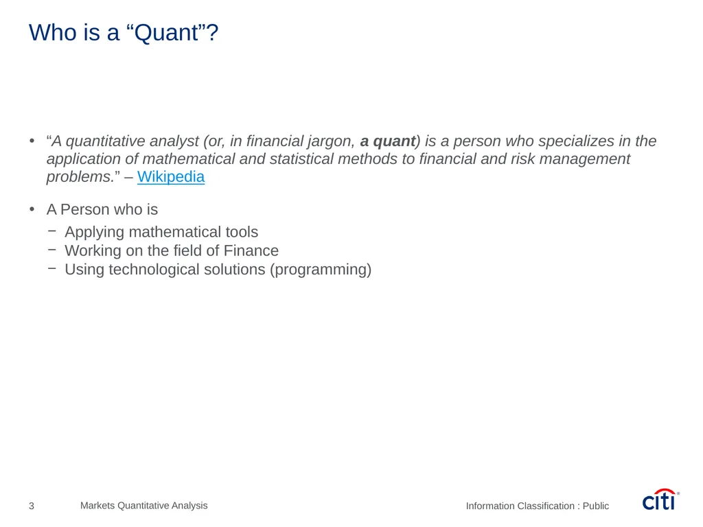 Péter Szőke, Quantitative Analyst – Assistant Vice - slide 3 of 25