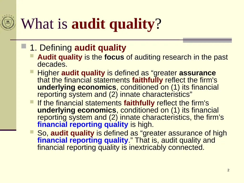 1 An Overview of Archival Auditing Research 谢宏 - slide 2 of 11