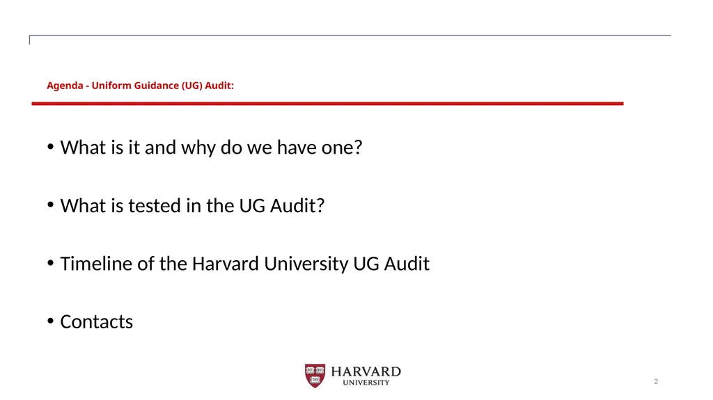 Uniform Guidance Audit: Overview, Timeline and - slide 2 of 8