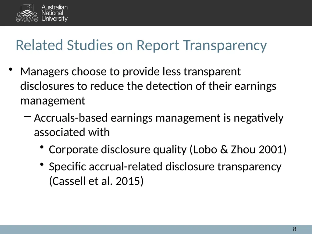 Extended Auditor's Reports and Audit Quality: A - slide 8 of 28
