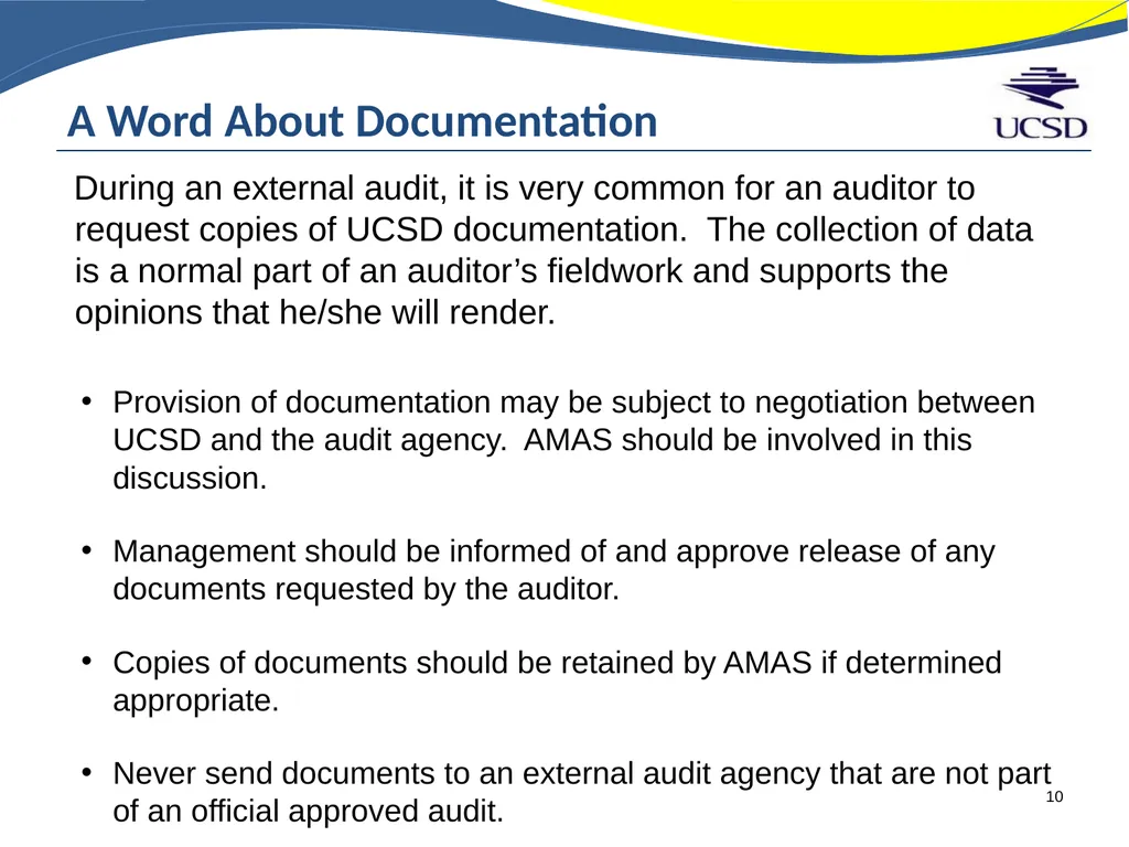 WHAT TO EXPECT IN AN EXTERNAL AUDIT OR - slide 10 of 13