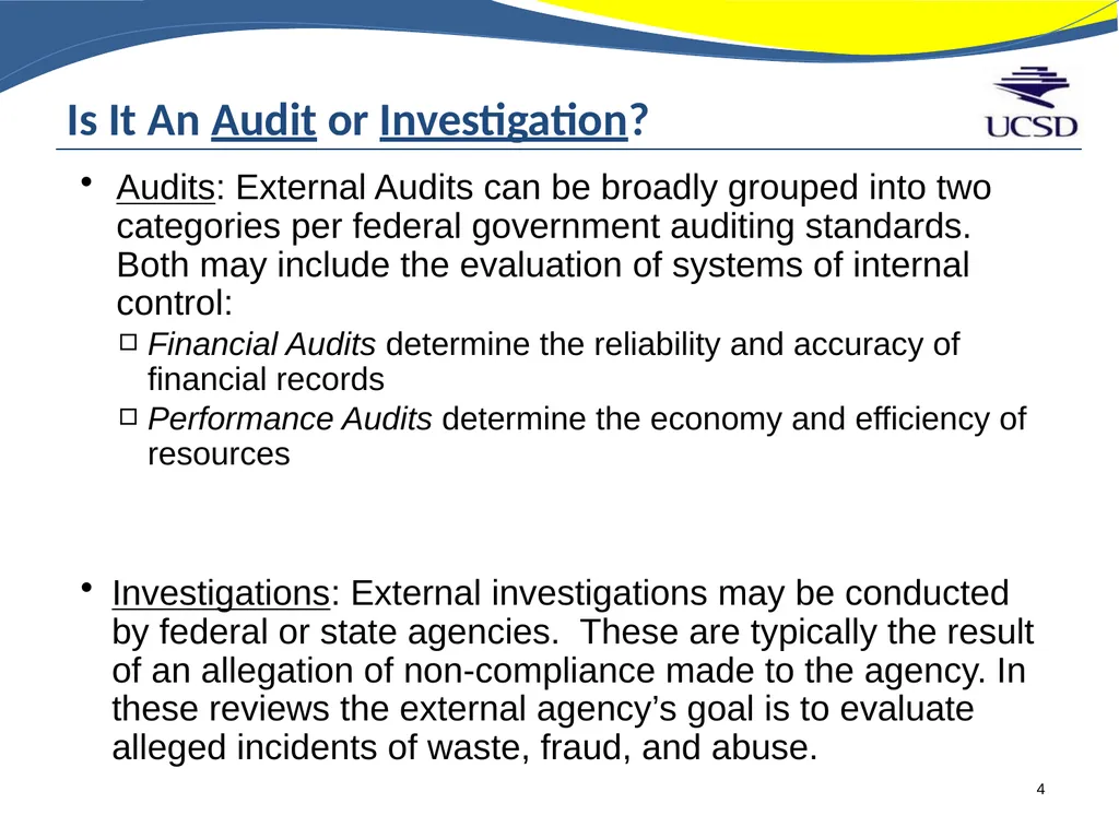 WHAT TO EXPECT IN AN EXTERNAL AUDIT OR - slide 4 of 13