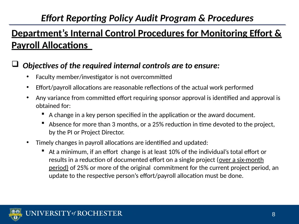 Sponsored Research Compliance Reviews CLASP - slide 8 of 15