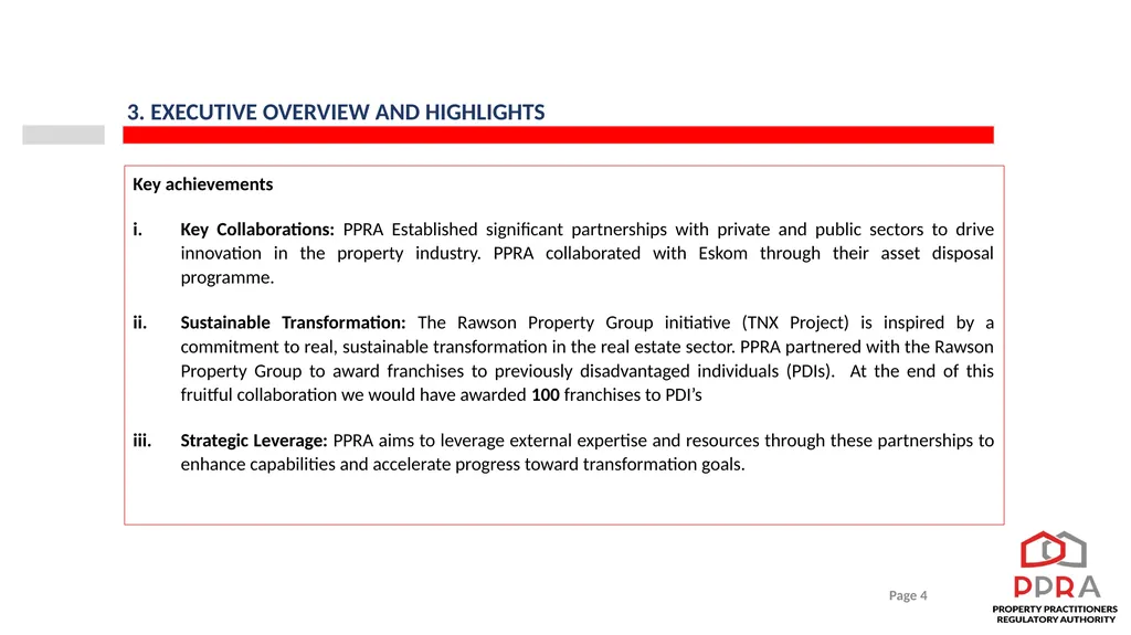 2023/24 PPRA ANNUAL REPORT PRESENTATION TO THE - slide 4 of 35