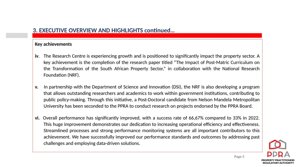 2023/24 PPRA ANNUAL REPORT PRESENTATION TO THE - slide 5 of 35
