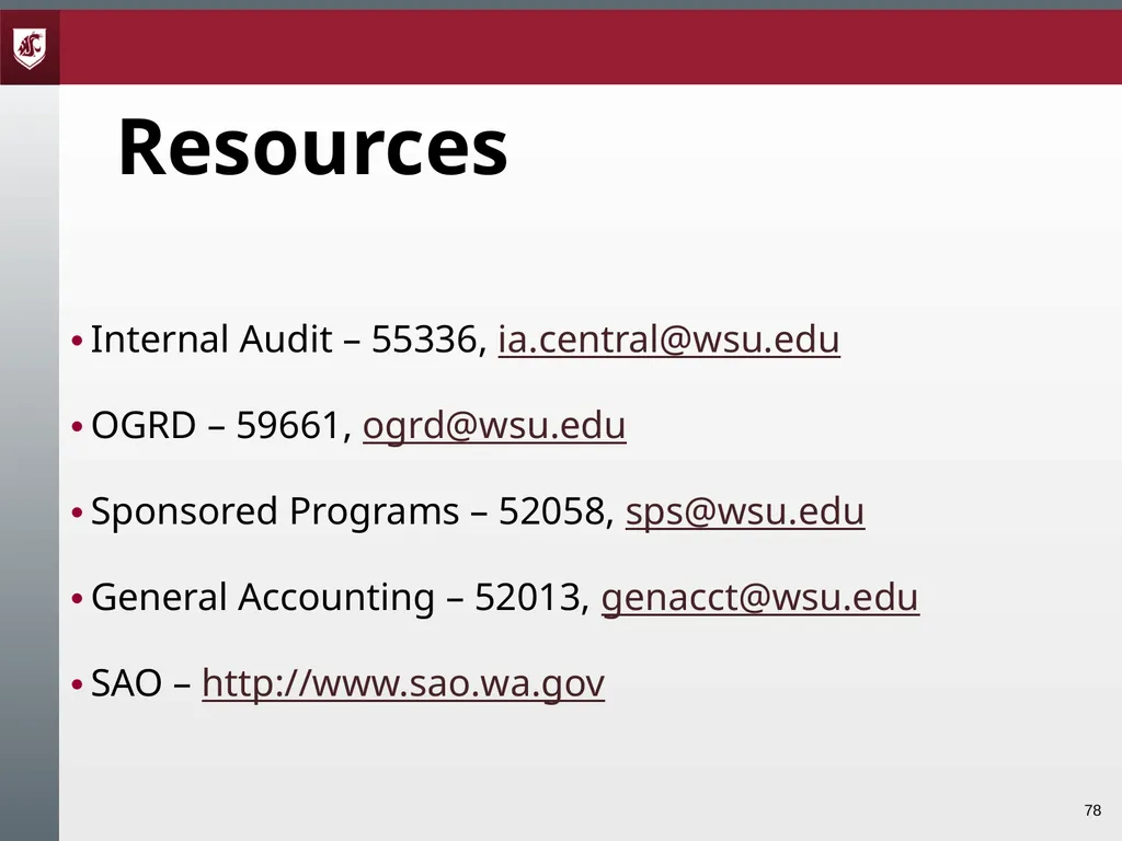 Award Administration Part Three: Audits and Audit - slide 78 of 79