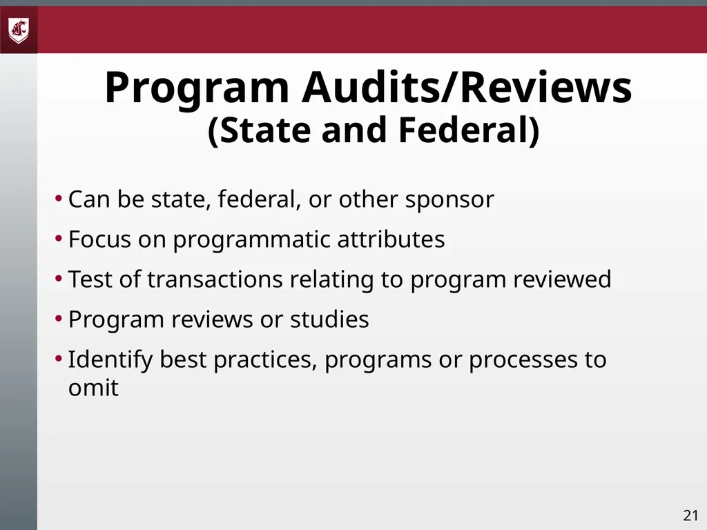 Award Administration Part Three: Audits and Audit - slide 21 of 79