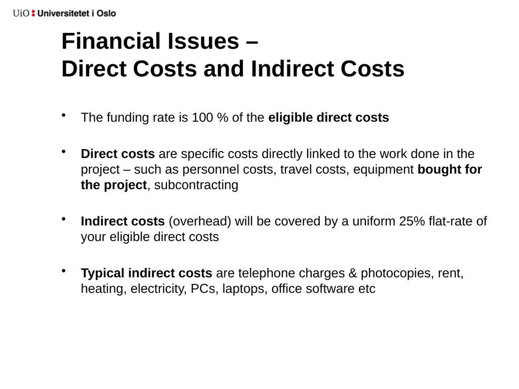 UiO EU-office 2020 Introduction to your EU-project - slide 10 of 33