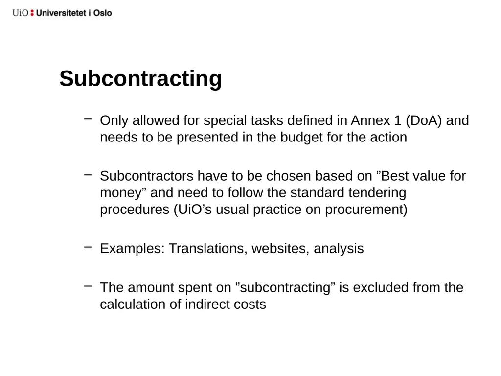 UiO EU-office 2020 Introduction to your EU-project - slide 21 of 33