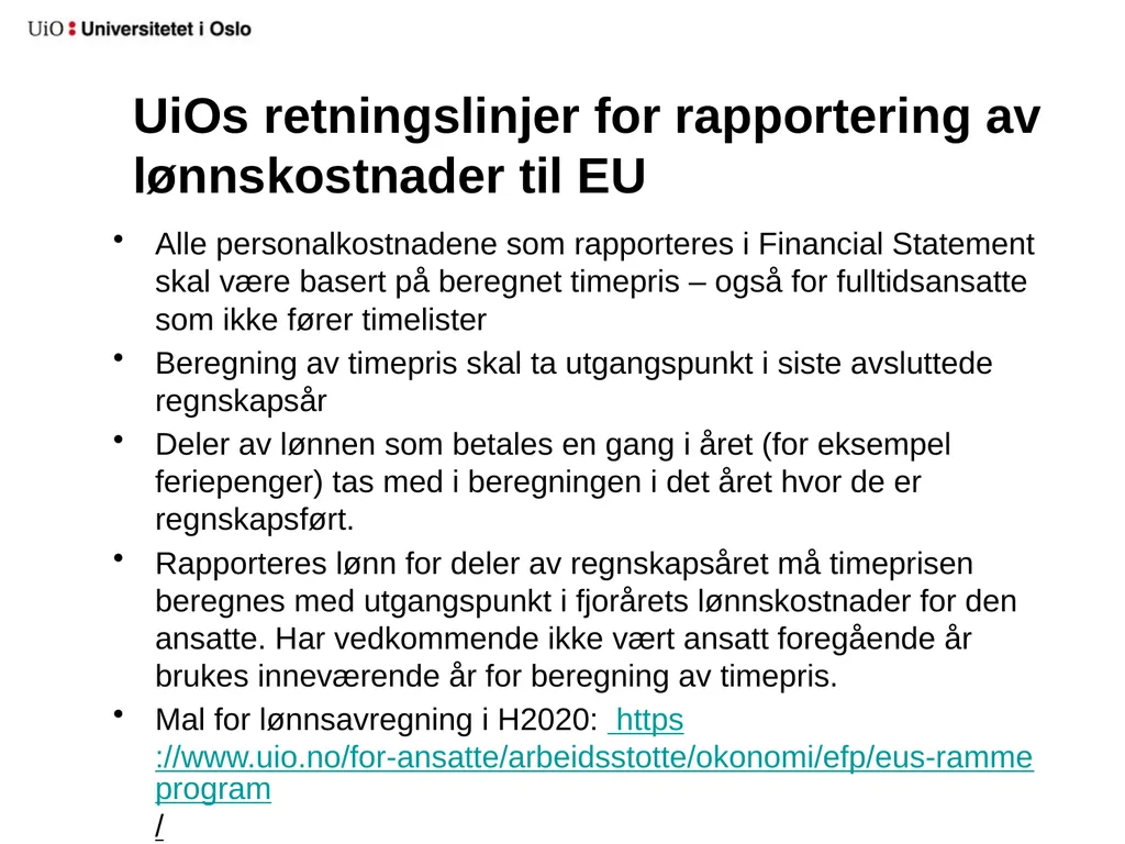 UiO EU-office 2020 Introduction to your EU-project - slide 16 of 33