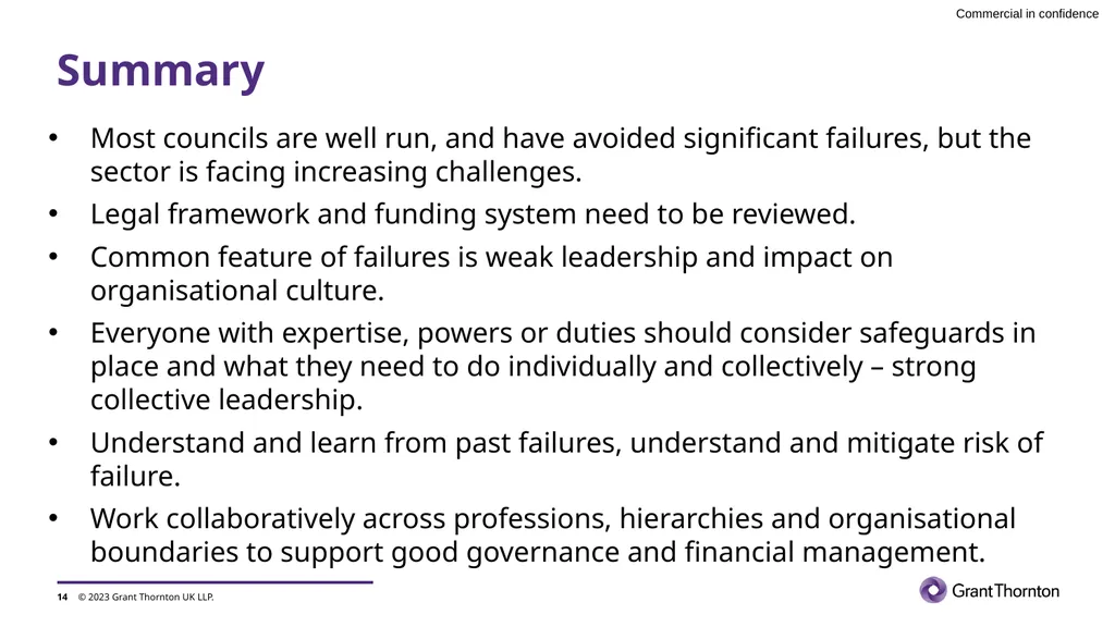 Preventing failure in local government Society of - slide 14 of 21