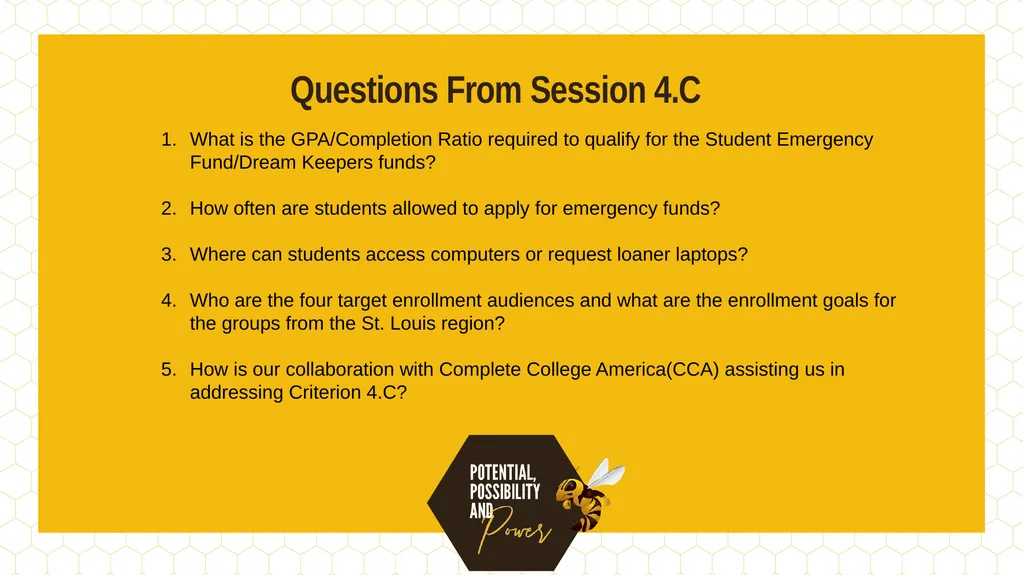 Questions From Session 4.C What is the