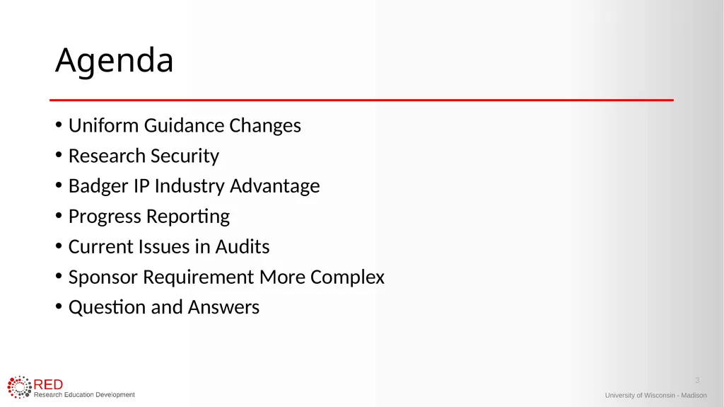 1 Research Administration Hot Topics Mark Sweet, - slide 3 of 34