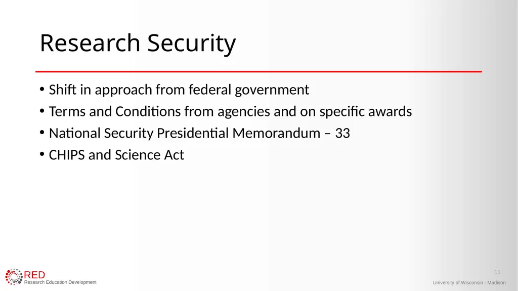 1 Research Administration Hot Topics Mark Sweet, - slide 11 of 34