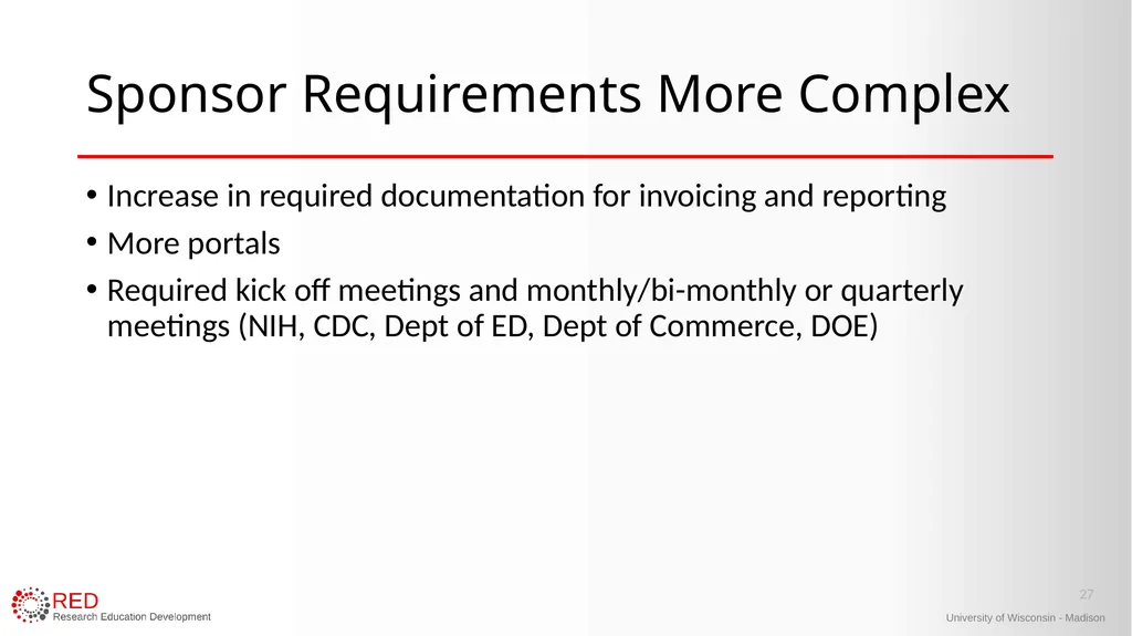 1 Research Administration Hot Topics Mark Sweet, - slide 27 of 34