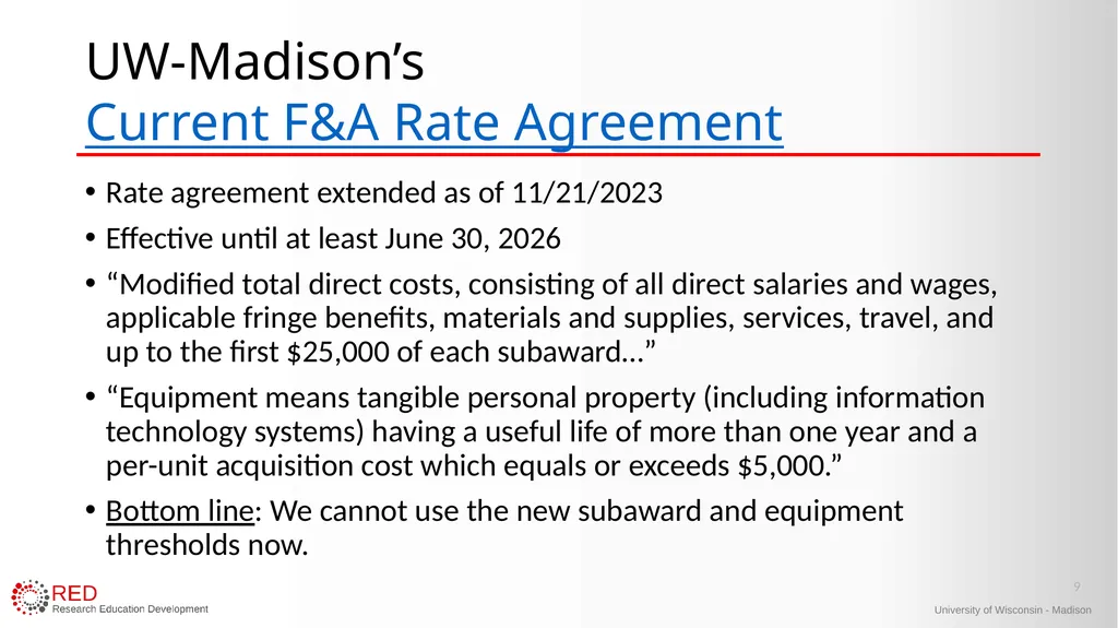 1 Research Administration Hot Topics Mark Sweet, - slide 9 of 34