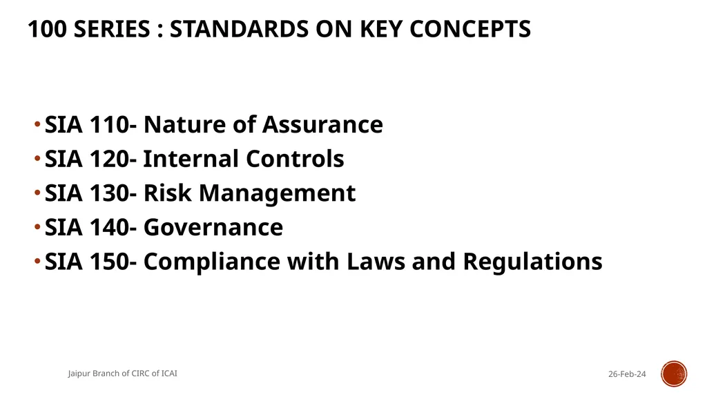 STANDARDS ON INTERNAL AUDIT - An Overview By CA R. - slide 19 of 43