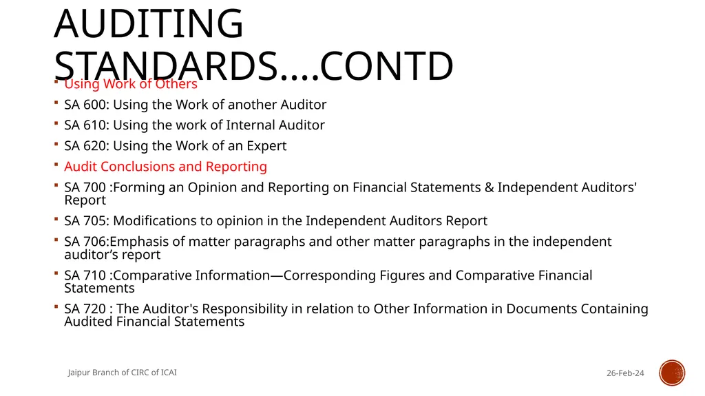 STANDARDS ON INTERNAL AUDIT - An Overview By CA R. - slide 8 of 43