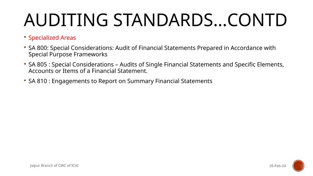 STANDARDS ON INTERNAL AUDIT - An Overview By CA R. - slide 9 of 43