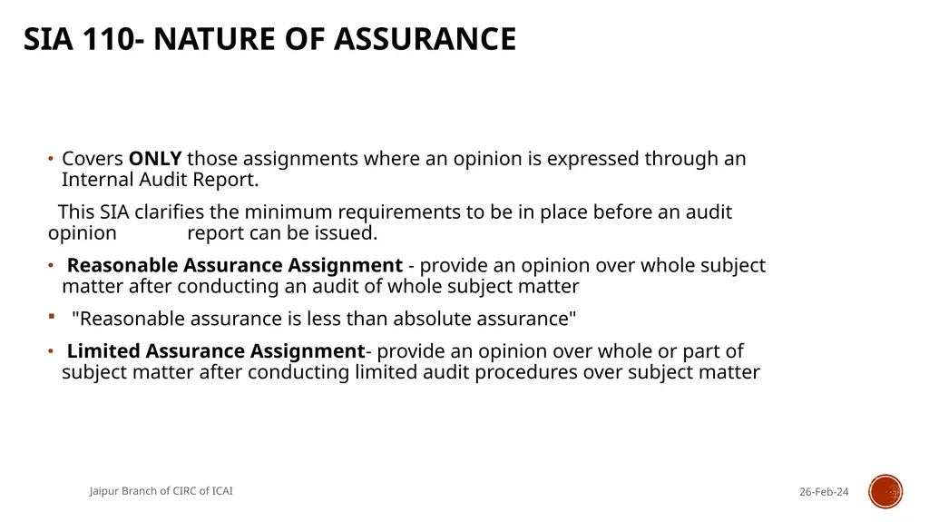 STANDARDS ON INTERNAL AUDIT - An Overview By CA R. - slide 20 of 43
