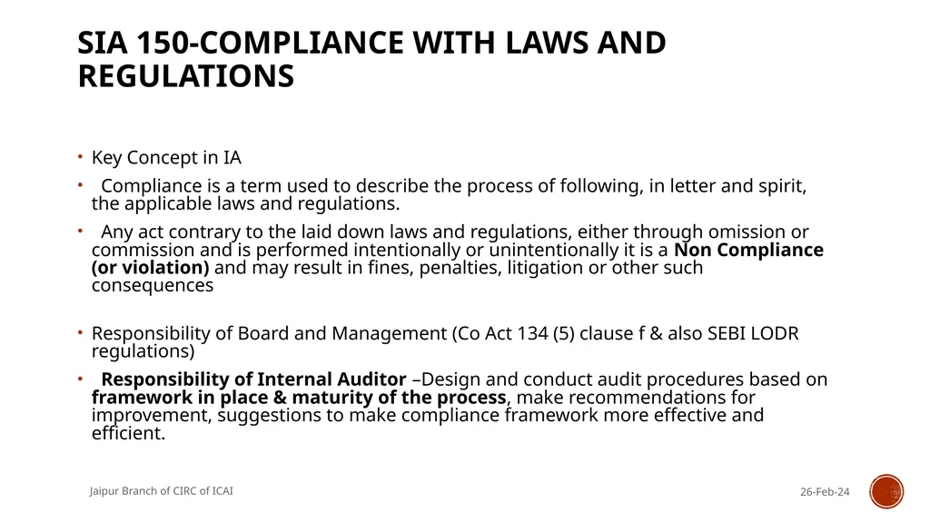 STANDARDS ON INTERNAL AUDIT - An Overview By CA R. - slide 25 of 43