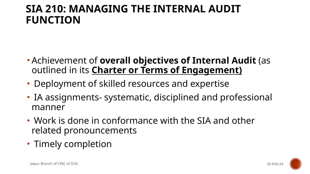 STANDARDS ON INTERNAL AUDIT - An Overview By CA R. - slide 27 of 43